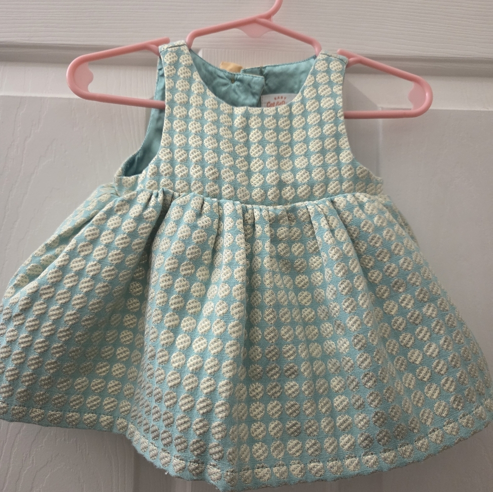 Cat & Jack Green and Gold Baby Dress